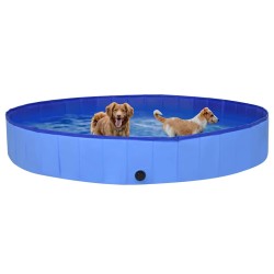 Piscine pliable pour chiens Bleu 300x40 cm PVC 
