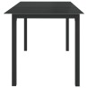 Table de jardin Noir 150x90x74 cm Aluminium et verre 