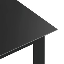 Table de jardin Noir 150x90x74 cm Aluminium et verre 