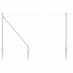 Clôture Euro avec 7 poteaux pointus, 1 x 10 m en acier galvanisé 