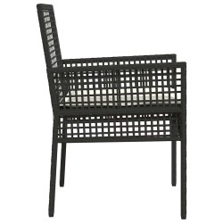 Chaises de jardin 2 pcs avec coussins Noir Poly Rattan 