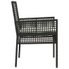 Chaises de jardin 2 pcs avec coussins Noir Poly Rattan 