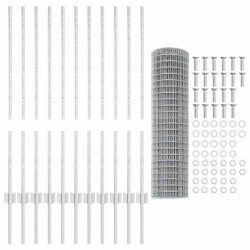 Euro Fence avec 22 poteaux en U Argent 1x25 m Acier 