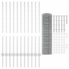 Euro Fence avec 22 poteaux en U Argent 1x25 m Acier 