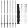 Clôture treillis avec 20 U Posts Gris 1.5x10 m Acier 