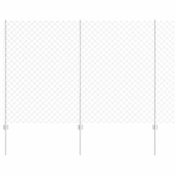 Clôture grillage avec 20 poteaux en U Argent 1,6x10 m Acier 