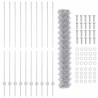 Clôture grillage avec 20 poteaux en U Argent 1,6x10 m Acier 