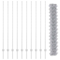 Clôture grillage avec 20 poteaux en U Argent 1,6x10 m Acier 