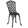 Chaises de jardin 2 pcs Noir en aluminium coulé 