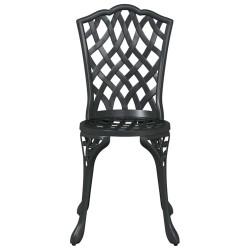 Chaises de jardin 2 pcs Noir en aluminium coulé 