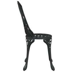 Chaises de jardin 2 pcs Noir en aluminium coulé 