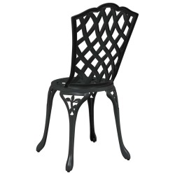 Chaises de jardin 2 pcs Noir en aluminium coulé 