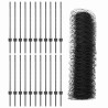 Poteaux de Clôture 11 pcs U-Channel Gris 80 cm Acier 