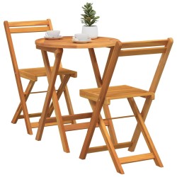 Ensemble Bistro 3 Pièces Bois Massif Acacia 