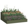 jardinière de jardin 3 niveaux 90x90x35 cm olive acier 
