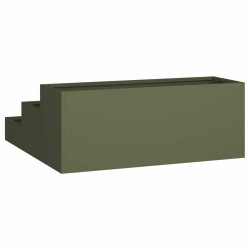 jardinière de jardin 3 niveaux 90x90x35 cm olive acier 