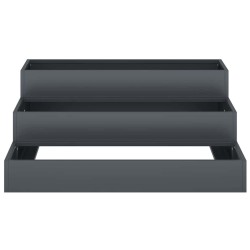 Jardinière de jardin 3 niveaux 90x90x35 cm Anthracite Acier 