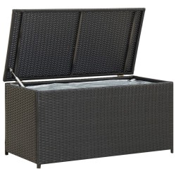 Boîte de rangement de jardin résine tressée 100x50x50 cm noir 