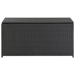 Boîte de rangement de jardin résine tressée 100x50x50 cm noir 