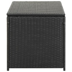 Boîte de rangement de jardin résine tressée 100x50x50 cm noir 