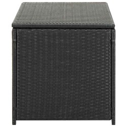 Boîte de rangement de jardin résine tressée 100x50x50 cm noir 