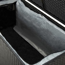 Boîte de rangement de jardin résine tressée 100x50x50 cm noir 