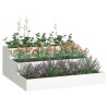 Jardinière de jardin 3 niveaux 90x90x35 cm Acier blanc 
