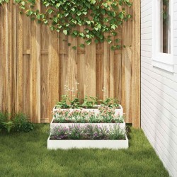 Jardinière de jardin 3 niveaux 90x90x35 cm Acier blanc 
