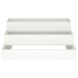 Jardinière de jardin 3 niveaux 90x90x35 cm Acier blanc 