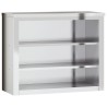 Armoire murale de cuisine avec étagères acier inoxydable 