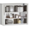 Armoire murale de cuisine avec étagères acier inoxydable 