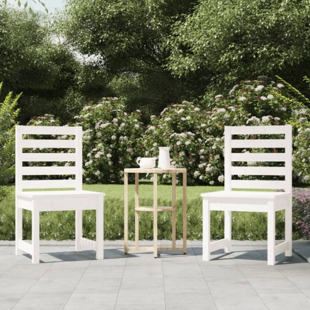 Chaises de jardin lot de 2 blanc 50x48x91,5 cm bois massif pin 