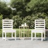 Chaises de jardin lot de 2 blanc 50x48x91,5 cm bois massif pin 
