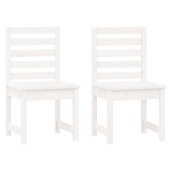 Chaises de jardin lot de 2 blanc 50x48x91,5 cm bois massif pin 