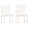 Chaises de jardin lot de 2 blanc 50x48x91,5 cm bois massif pin 