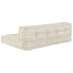 Coussin de canapé 2 pcs Crème tissu 