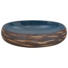 Vasque à poser marron et bleu ovale 59x40x15 cm céramique 