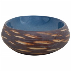 Vasque à poser marron et bleu ovale 59x40x15 cm céramique 