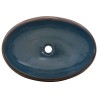 Vasque à poser marron et bleu ovale 59x40x15 cm céramique 