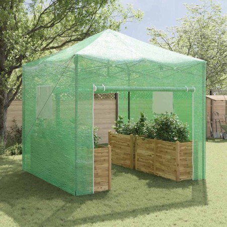 Serre avec toit Vert 290 x 290 x 315 cm Acier 