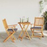 Chaises de jardin pliantes avec coussin gris 2 pièces en bois d'acacia solide 