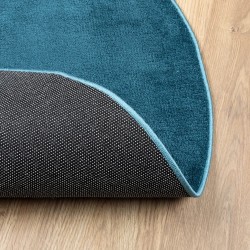 Tapis OVIEDO à poils courts turquoise Ø 200 cm 