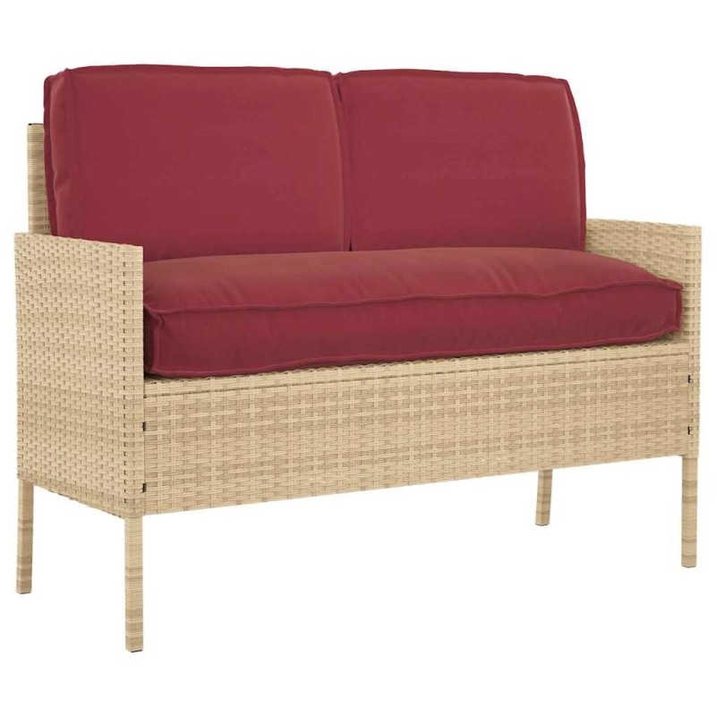 Set de coussins de palette avec oreiller 3 pcs Bordeaux 