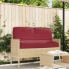Set de coussins de palette avec oreiller 3 pcs Bordeaux 