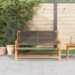 Banc de jardin Gris 76x122x73 cm en bois massif d'acacia 