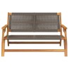 Banc de jardin Gris 76x122x73 cm en bois massif d'acacia 