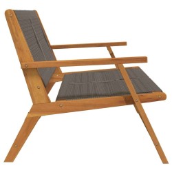 Banc de jardin Gris 76x122x73 cm en bois massif d'acacia 