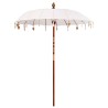 Parasol Crème x 250 cm Coton et bois massif 