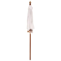 Parasol Crème x 250 cm Coton et bois massif 