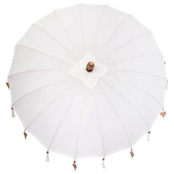 Parasol Crème x 250 cm Coton et bois massif 